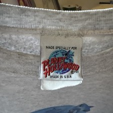 Vintage Grey Crew Neck Sweatshirt Planet Hollywood Vancouver Made In USA