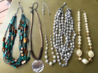 Nice 12 Pc Lot Vintage - Now Necklaces Lia Sophia Lampwork Beaded Shell Crystal — photo 1