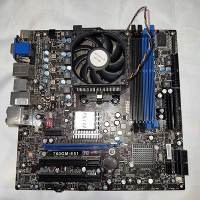 MSI 760GM-E51 AM3 MicroATX Motherboard DDR3 AMD Athlon II X4 620 HDMI DVI SATA