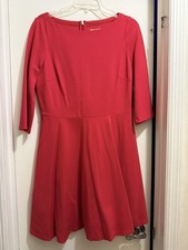 Kate Spade Boatneck Ponte Fit Flare Red Dress Size Medium Review Pics Info