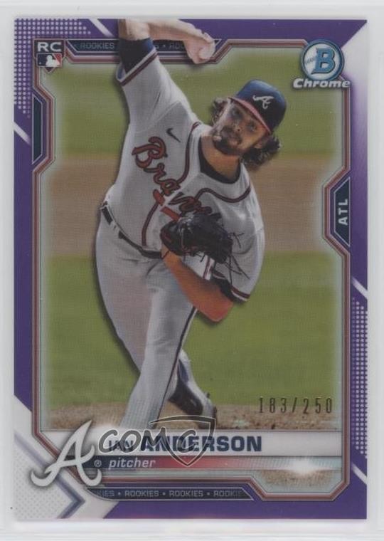 2021 Bowman Chrome Purple Refractor 183/250 Ian Anderson #76 h2j