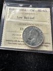 1952  Low Relief  ICCS Graded Canadian, ¢25 Cent  **MS-63** #XBJ-843