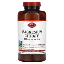 Magnesium Citrate, 300 Vegetarian Capsules (1...