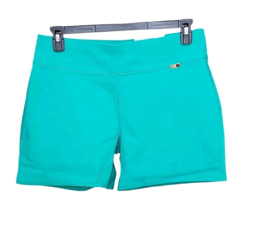 I.N.C. International Concepts Women's Mid-Rise Pull-On 5" Shorts Surf Green 12