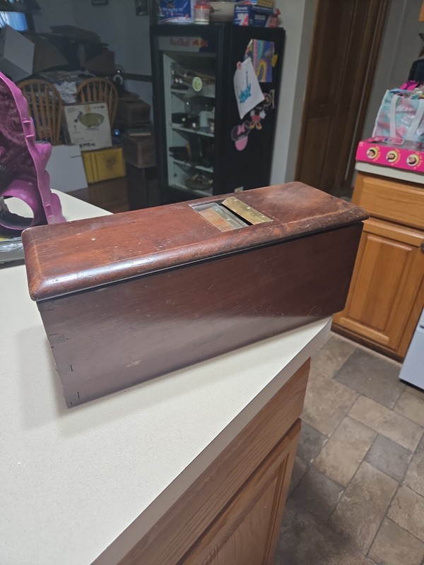Antique G.H. Gledhill & Sons Ltd. Mahogany Cash Till Drawer With Receipt Roll