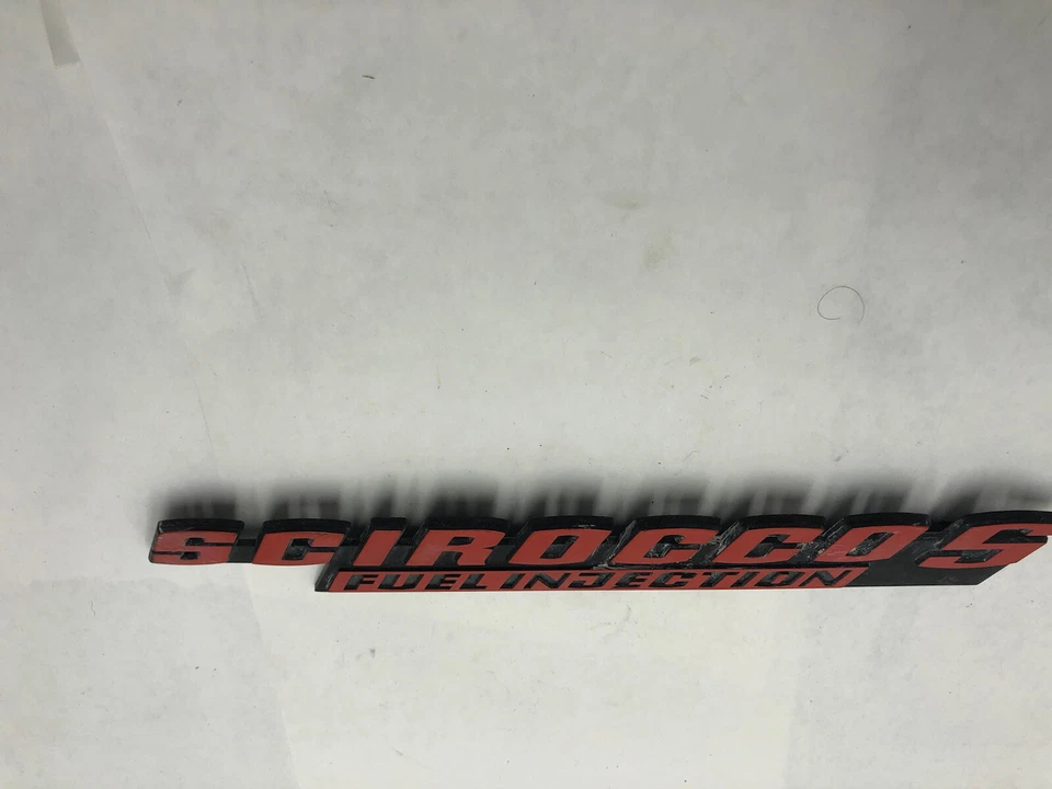 Emblema insignia escotilla trasera Volkswagen Scirocco S rojo GTI escritura OEM VW MK2 MK1 Foto 3 de 4