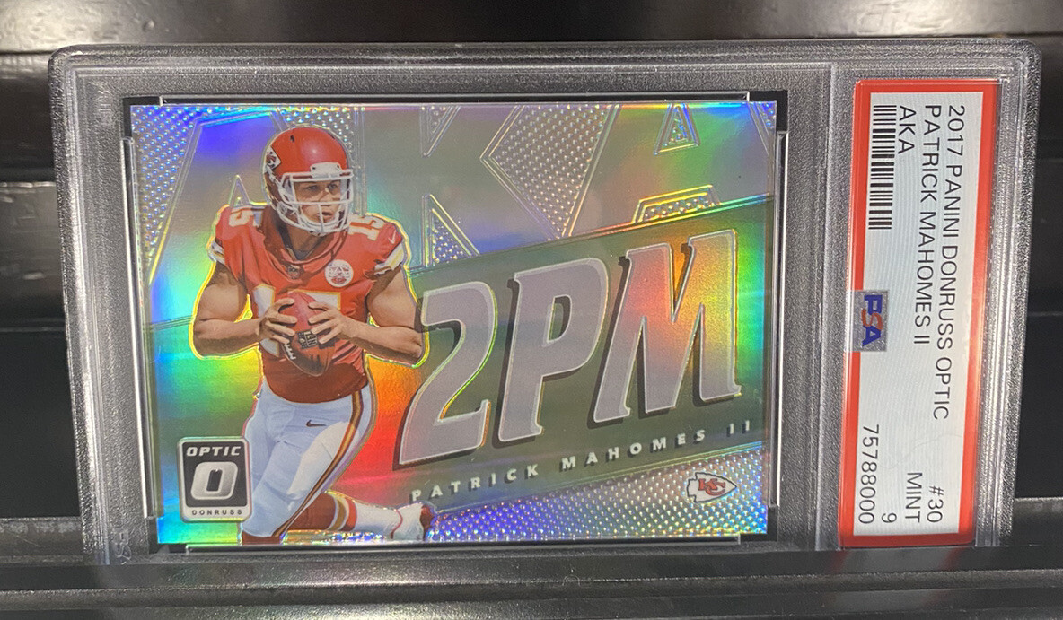 2017 PATRICK MAHOMES II Panini Donruss Optic AKA 2PM PRIZM HOLO Rookie RC PSA 9