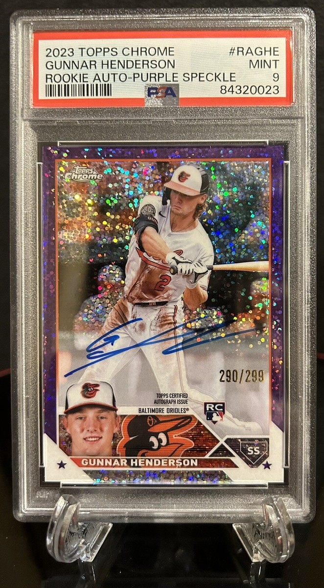 Gunnar Henderson 2023 Topps Chrome Purple Speckle Auto /299