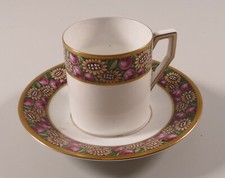 Jäger & Co Bavaria Aida Mocca- S Bavaria Aida Mocca- Sammeltasse Blumen Goldrand
