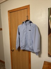 Lands' End Small Blue Long Sleeve Full-Zip Jacket w/Drawstring Hood  Pockets