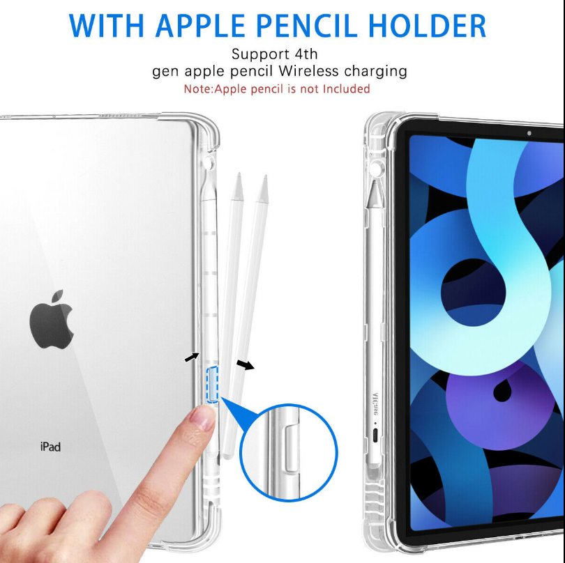 Fondina Trasparente Antiurto Per IPad 5ª-9ª Gen E Air/mini – Con Portapenna, TPU