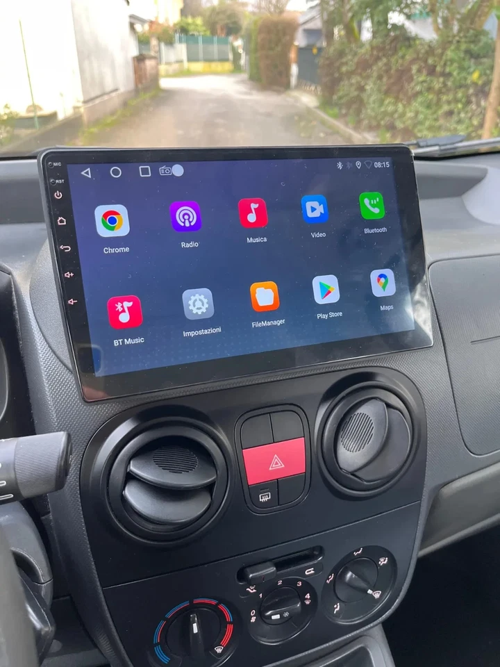 Stereo Radio Display Touch Android Fiat Fiorino Qubo Comandi Volante Carplay USB - Immagine 4 di 4