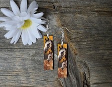 Pendientes Appaloosa Caballo y Potro Western Cuelga Madera Barra Impresos Joyería