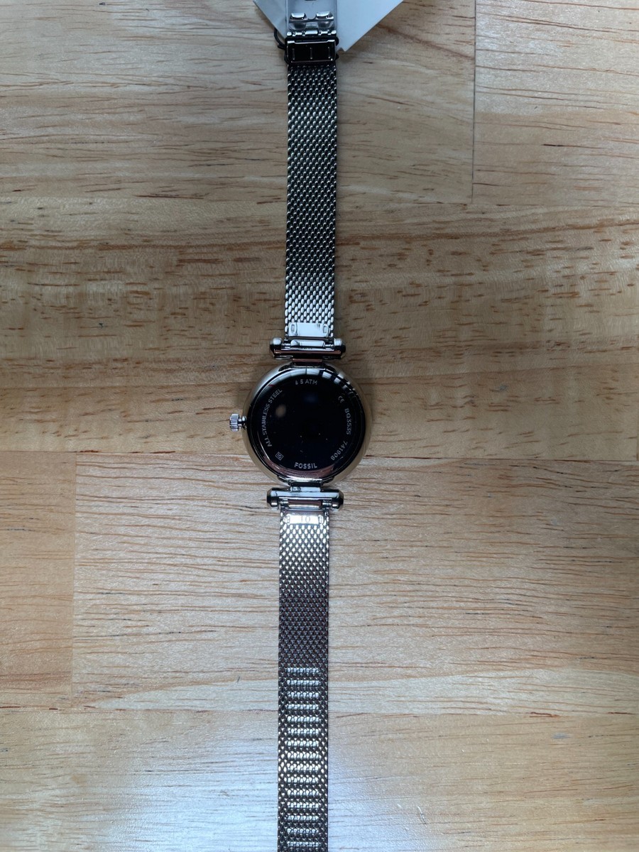 Fossil BQ3535 Tillie Mini Three-Hand Silver -Tone Stainless 