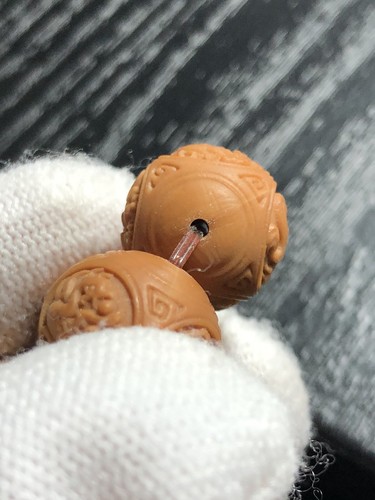 15mm Hedgehog Walnut Hand carved Four divine beasts Bracelet 纯手工猴头雕刻四大神兽手串 - Picture 4 of 12