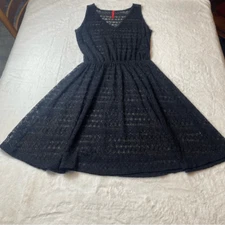 Ruby Ribbon Black Lacy Sleeveless Swim Cover Up Size XS