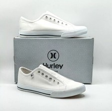 Hurley Women's CHLOE No Laces Slip-On Canvas Sneaker Shoes White