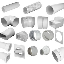 Rundkanal Rohrsystem Lüftungsrohr Formteile Bogen T-Stück Verbinder Ø150 mm weiß