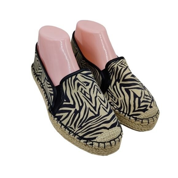 EVANS COMFORT Slip On Espadrille Flats Zebra Print Sizes US Wide - Main Image