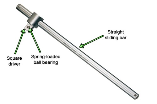 New 1/2" x 12" Sliding T-Handle Socket Breaker Bar Wrench 1/2 in Drive Ratchet - Picture 3 of 5
