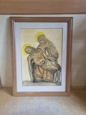 Painting Statue of The Pieta By Maud Norman-watkins