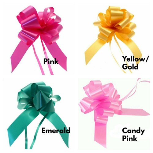 LARGE 50mm PREMIUM GIFT PULL BOW WEDDING CAR BIRTHDAY FLOWER HAMPER BOWS UK - Picture 5 of 31