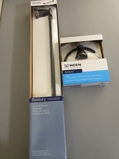 MOEN Banbury 24 in. Towel Bar in Bronze Y2624BRB And Towel Ring Y2686BRB