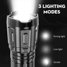 FLASHLIGHT, EMERGENCY  WATERPROOF FLASHLIGHT WITH USB CHARGER. 3 MODES