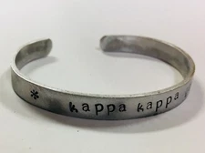 Kappa Kappa Gamma, FREE SHIPPING, Sorority Greek cuff bracelet, Ann Peden