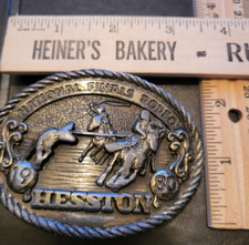 Vintage 1980 Hesston Belt Buckle National Finals Rodeo NFR Limited Sixth Edition
