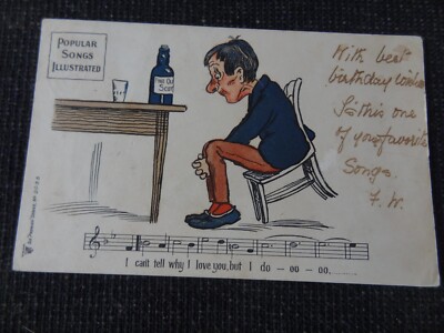 Populäre Lieder illustrierte Comic Gruß Postkarte - 99752