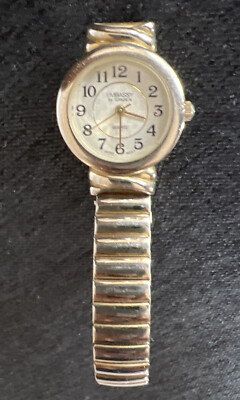 Embassy by Gruen Ladies Watch Gold Tone Dial and Stretch Bracelet Vintage Two-tone Embassy by Gruen Bangle Watch for Women  main image 2