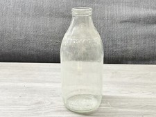 VINTAGE DAIRY CREST EMBOSSED GLASS MILK BOTTLE - CLASSIC DAIRY COLLECTIBLE