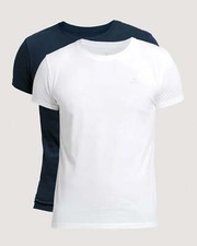 Image of GANT - 2 Pack Cotton Crew Neck T-Shirts - Navy/White