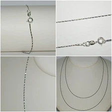 Black 925 Sterling Silver 0.9mm Chain BRACELET, ANKLET, NECKLACE, Belly Chain