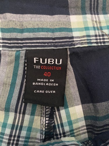Fubu Cotton Shorts With Pockets Plaid Blue And Green size 40 - Picture 4 of 5