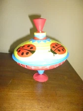 Spinning Top, Vintage Child's LBZ Tin Toy Spinning Top