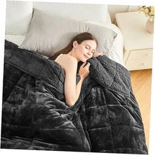  Weighted Blanket 15lbs for Queen Bed - Ultra Soft, Cozy 60 x 80 15 lb Black