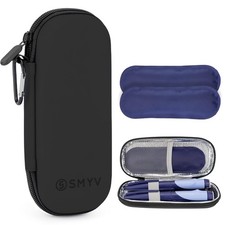 SMYV Insulin Cooler Travel Case with 2 TSA Approved Ice Packs, Black