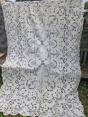 Vintage Madeira Handbestickte Tischdecke Atemberaubend Riesig Bankett