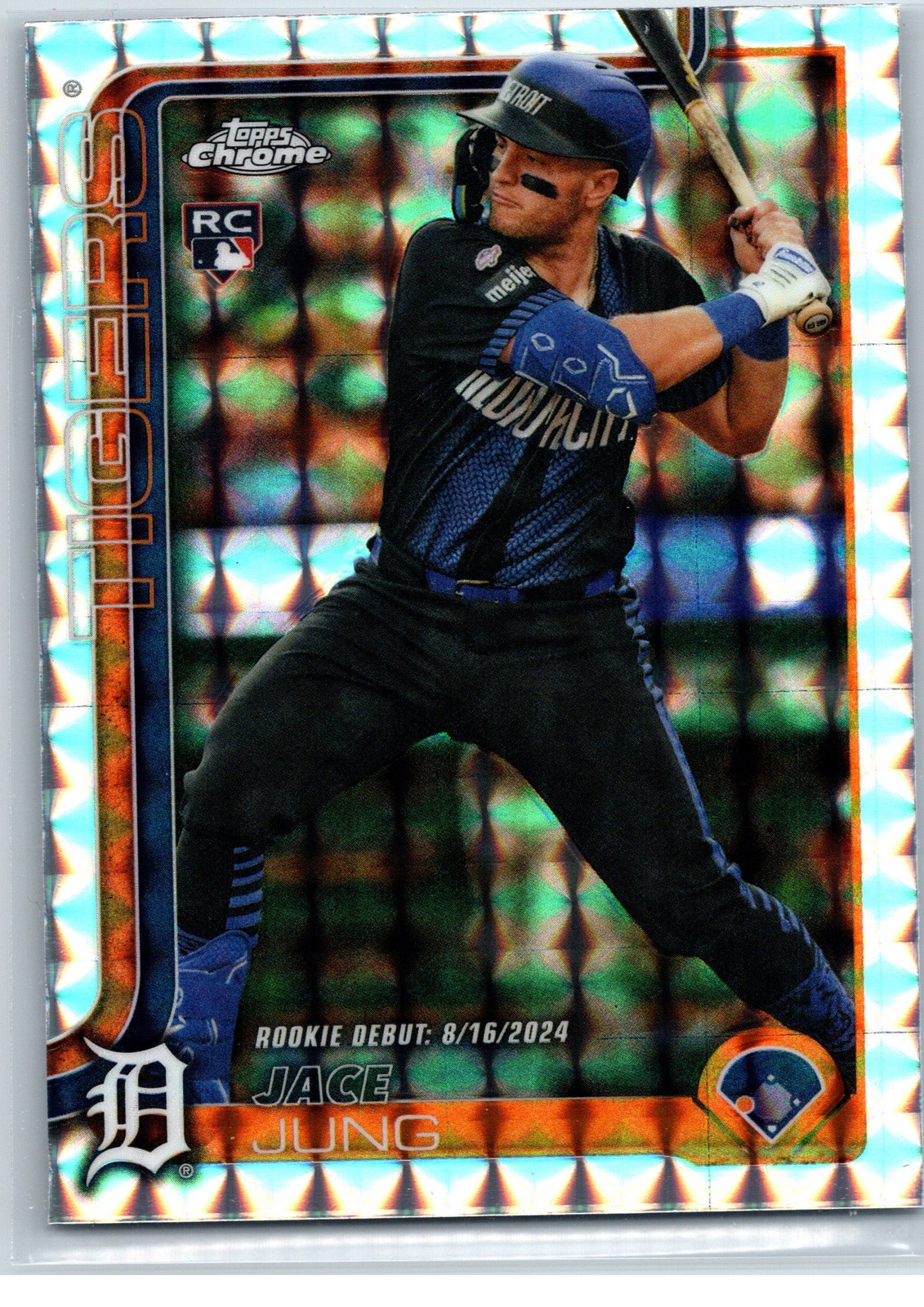 2025 Topps Chrome Update #USC121 Jace Jung Geometric Refractor Rookie (RC)