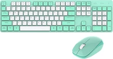Wireless Keyboard and Mouse Combo 2.4G USB Ergonomic Quiet Keyboard with Tilt...