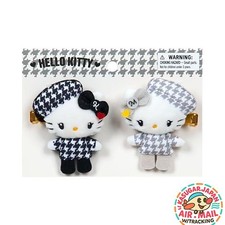 Sanrio Hello Kitty Monochrome Girly Twin Coord Hair Clip Set R L fm Japan