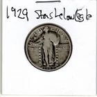 1929 Silver Standing Liberty 25 Cent Quarter FAIR CONDITION (STARS BELOW EAGLE)