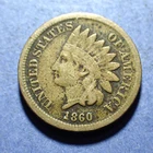 1860 Copper Nickel Indian Cent  VG details