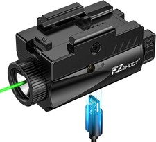 1000 Lumens Pistol Light Laser Combo, Rechargeable Gun Light with Green Laser Be