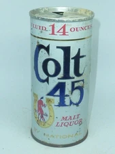 Empty Top Opened 14oz Colt 45 Malt Liquor S.S. Tab-Top ** Tuff 14oz Can!! **