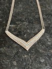 Sterling Silver 925 Chevron Gold Plated Necklace Double Chain Lobster 16” — photo 1
