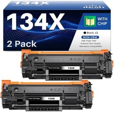 134X W1340X Compatible Toner 2 Pack w/Chip for HP LaserJet M209dw M234dw M234sdw
