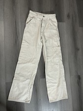 H  M Baggy Wide Leg Cargo Pants Women  s Size 2 White Off